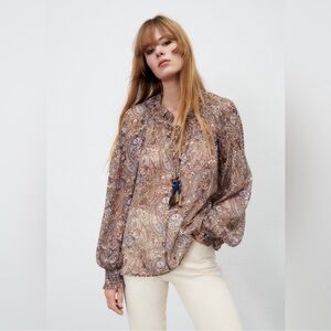 💫 Zara Boho Paisley Print Blouse 💫